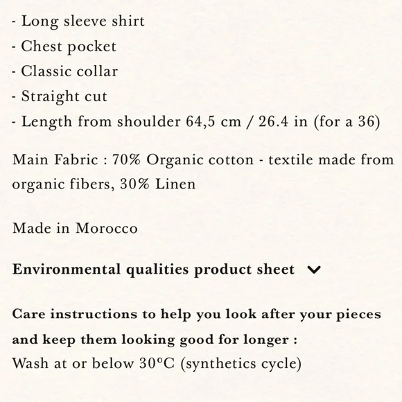 SEZANE Camel Tan & White Ecru Linen Cotton Striped Button Down Tomboy Shirt - Picture 16 of 17